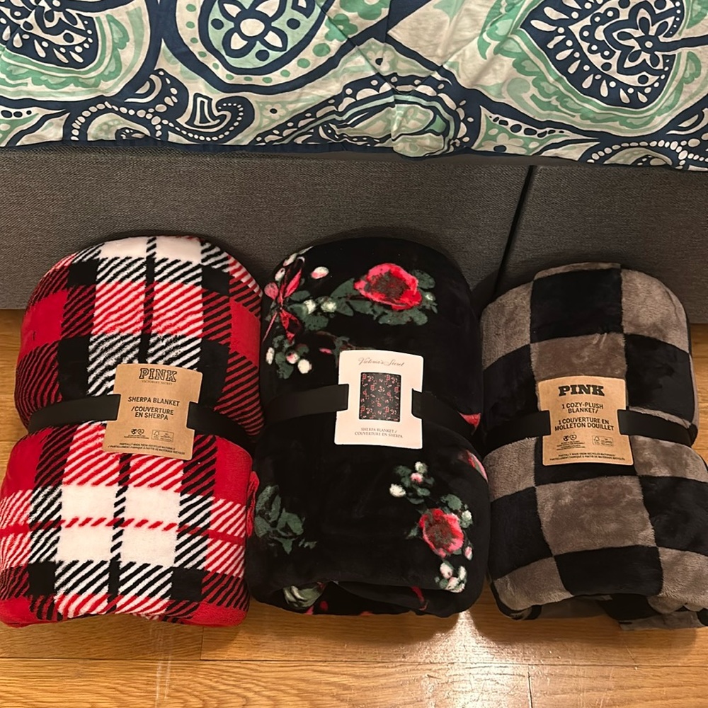 3 brand new Victoria’s Secret blankets